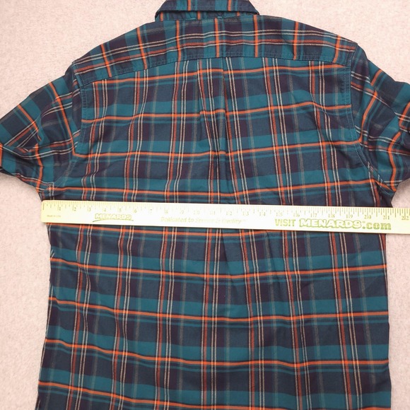 Eddie Bauer Shirt Mens M Travex Green Blue Plaid Classic Fit Long Sleeve Button - Picture 10 of 15